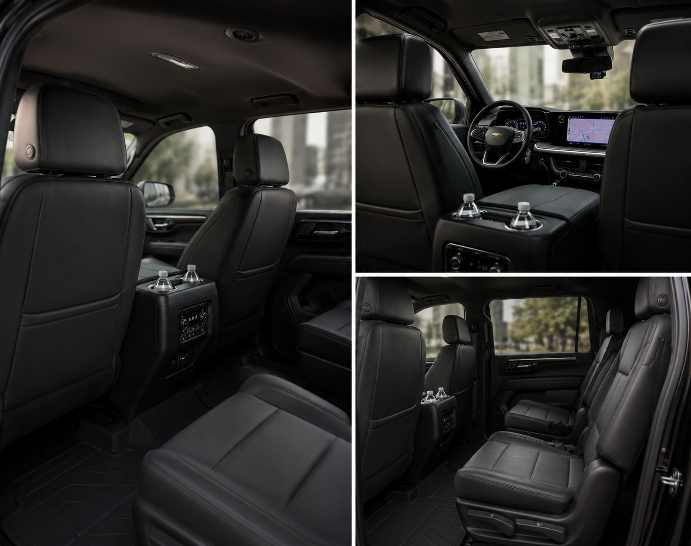 Interior of the Rexor 2026 Chevrolet Suburban LT with captain's chair seating