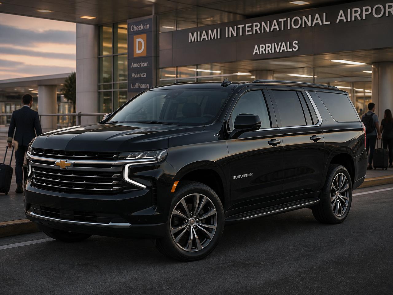 Executive SUV airport curbside pickup